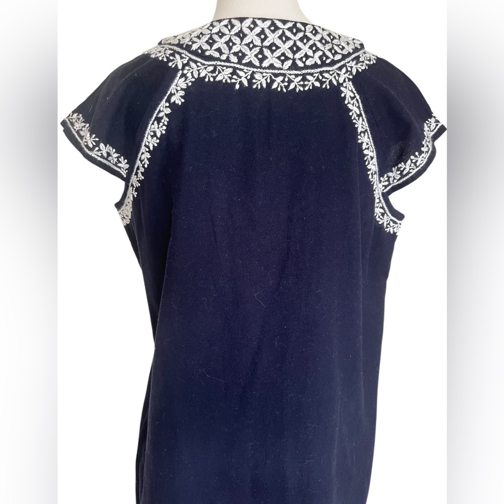New w/ Tags Roller Rabbit Embroidered Dress Faith Size L Blue White Cotton - Picture 9 of 15